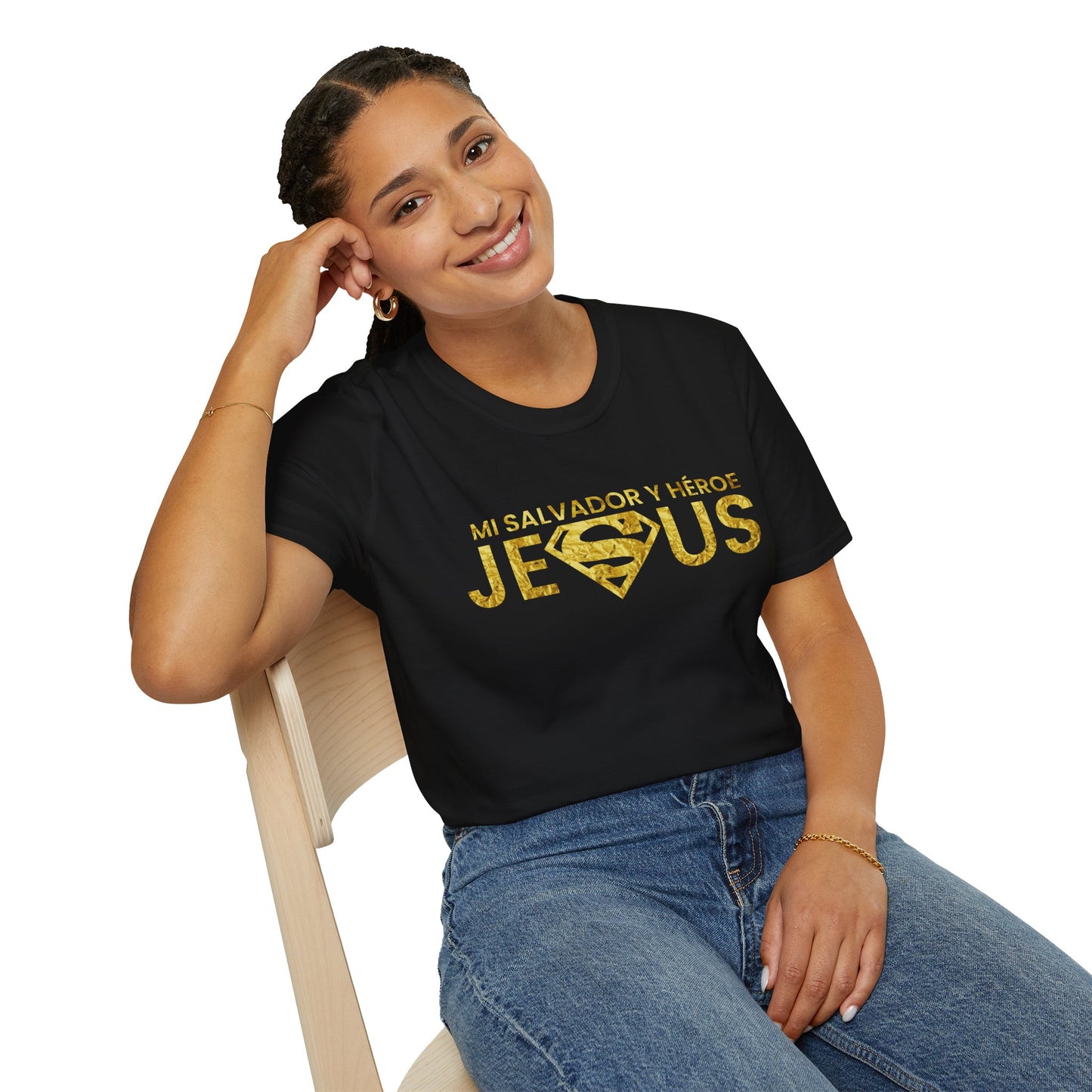 Jesús Salvador y héroe - Camiseta Softstyle unisex 