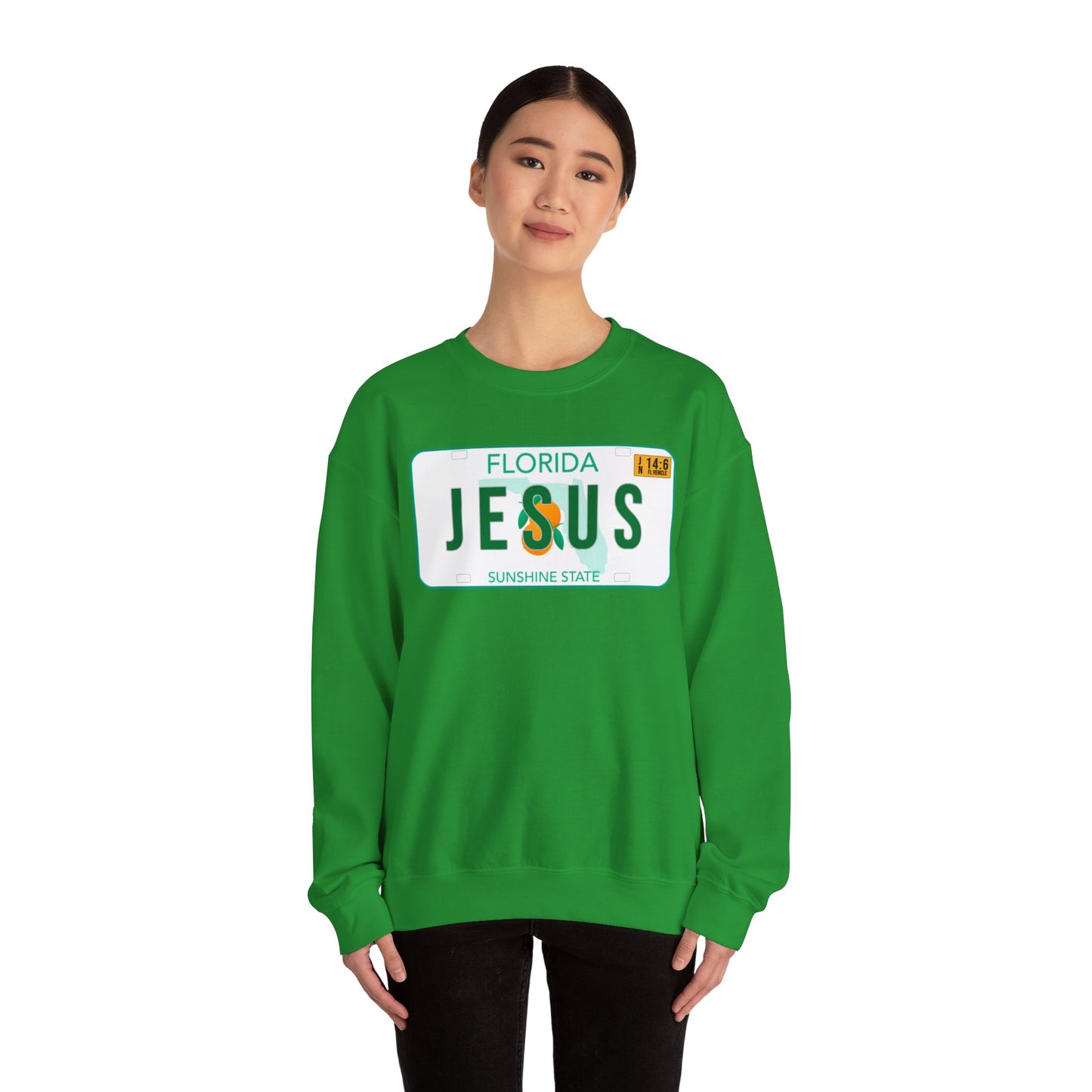 Sudadera unisex de cuello redondo de mezcla pesada Florida Jesus 