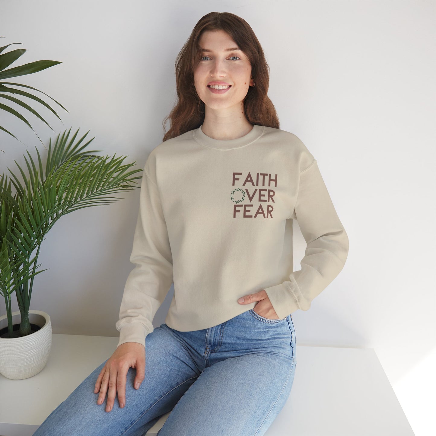 Faith over fear - Unisex Heavy Blend™ Crewneck Sweatshirt