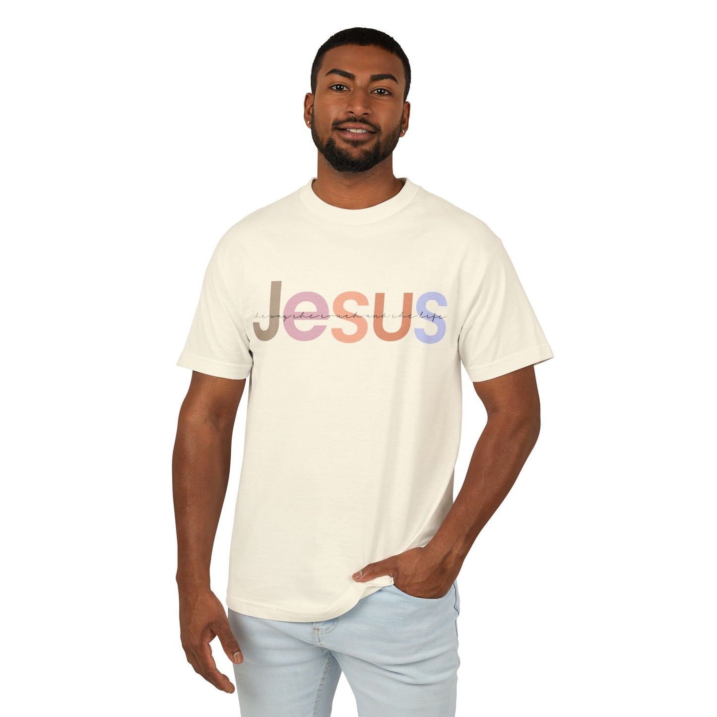 Jesus - Faith-Inspired Unisex Heavyweight Tee - 'Jesus' Design