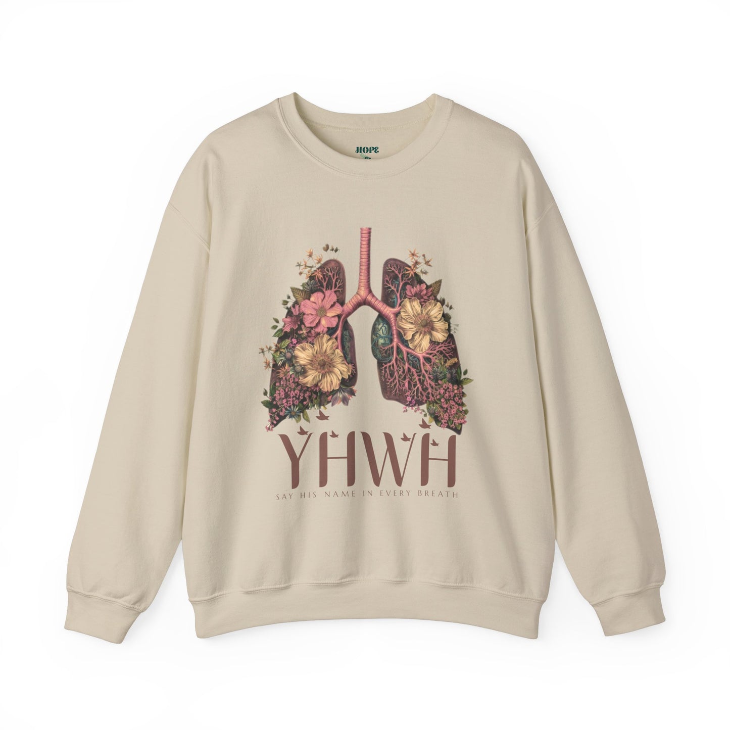 YHWH - Sudadera unisex de cuello redondo y mezcla pesada 