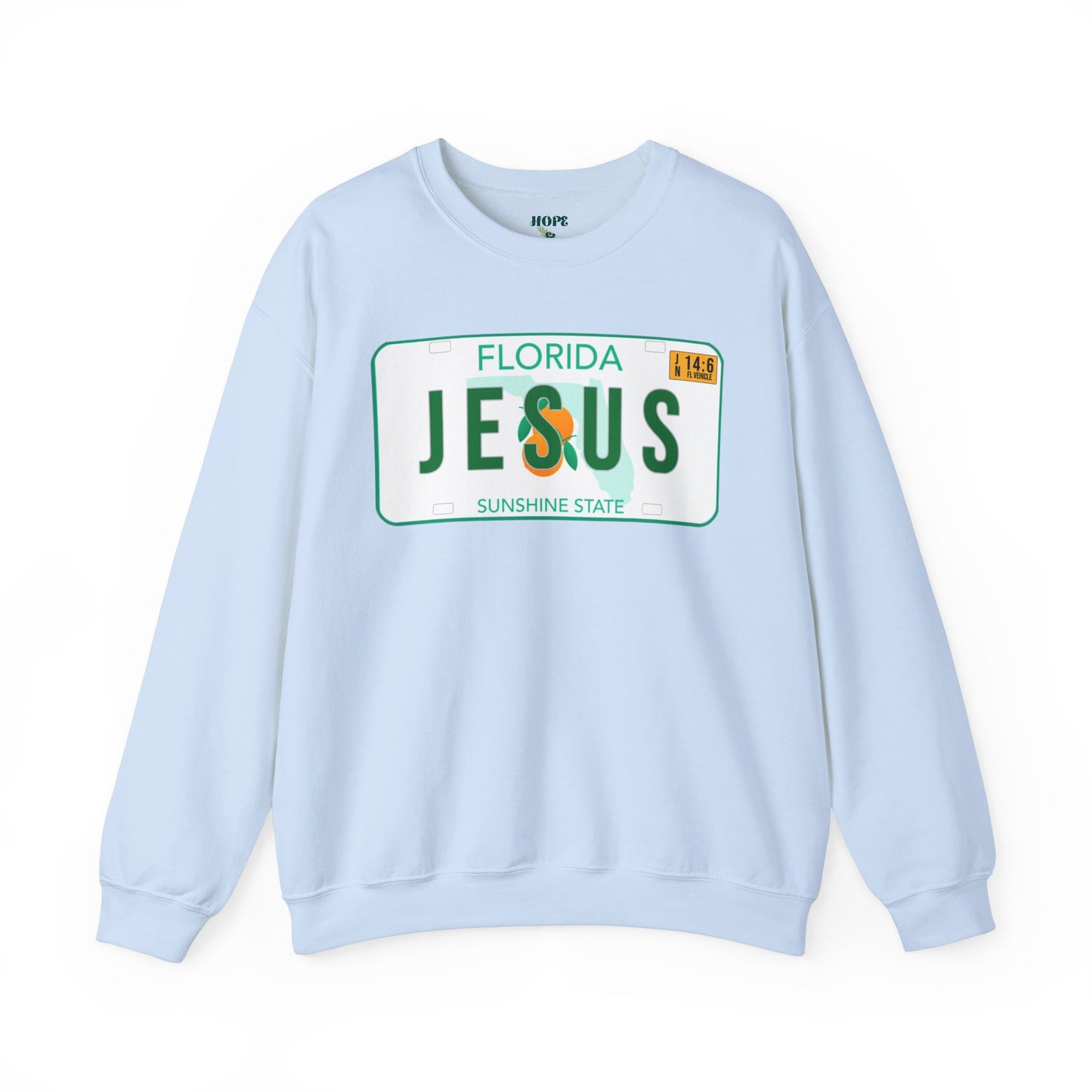 Sudadera unisex de cuello redondo de mezcla pesada Florida Jesus 