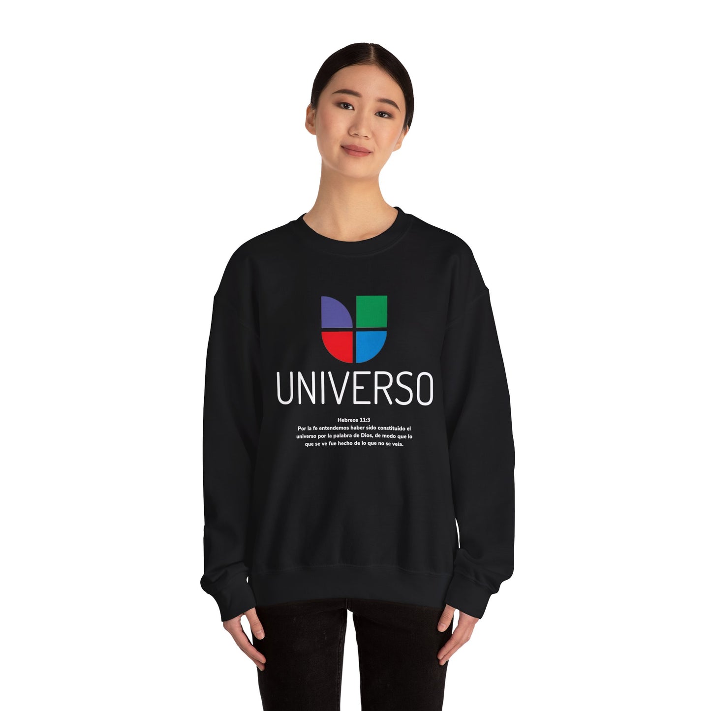 Sudadera unisex de cuello redondo y mezcla pesada de Universo 