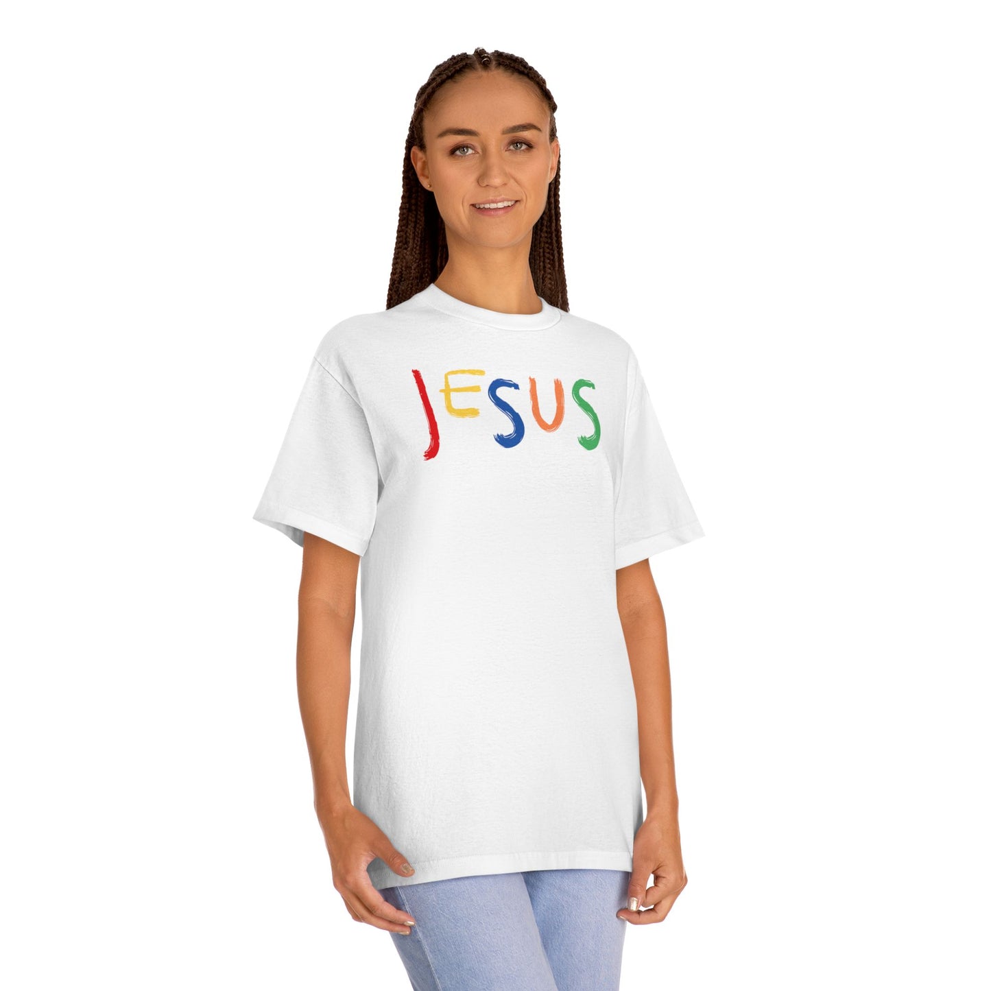 Mateo 18:3 - Colorful Jesus Unisex Classic Tee - SER COMO NIÑO Design