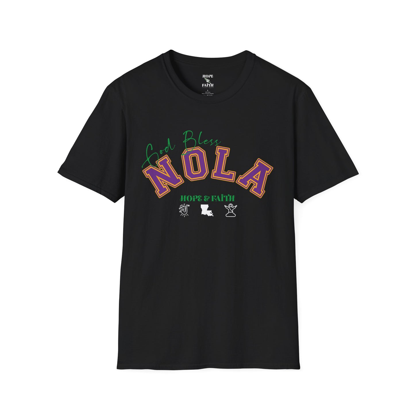 Dios bendiga a NOLA - Camiseta unisex de estilo suave