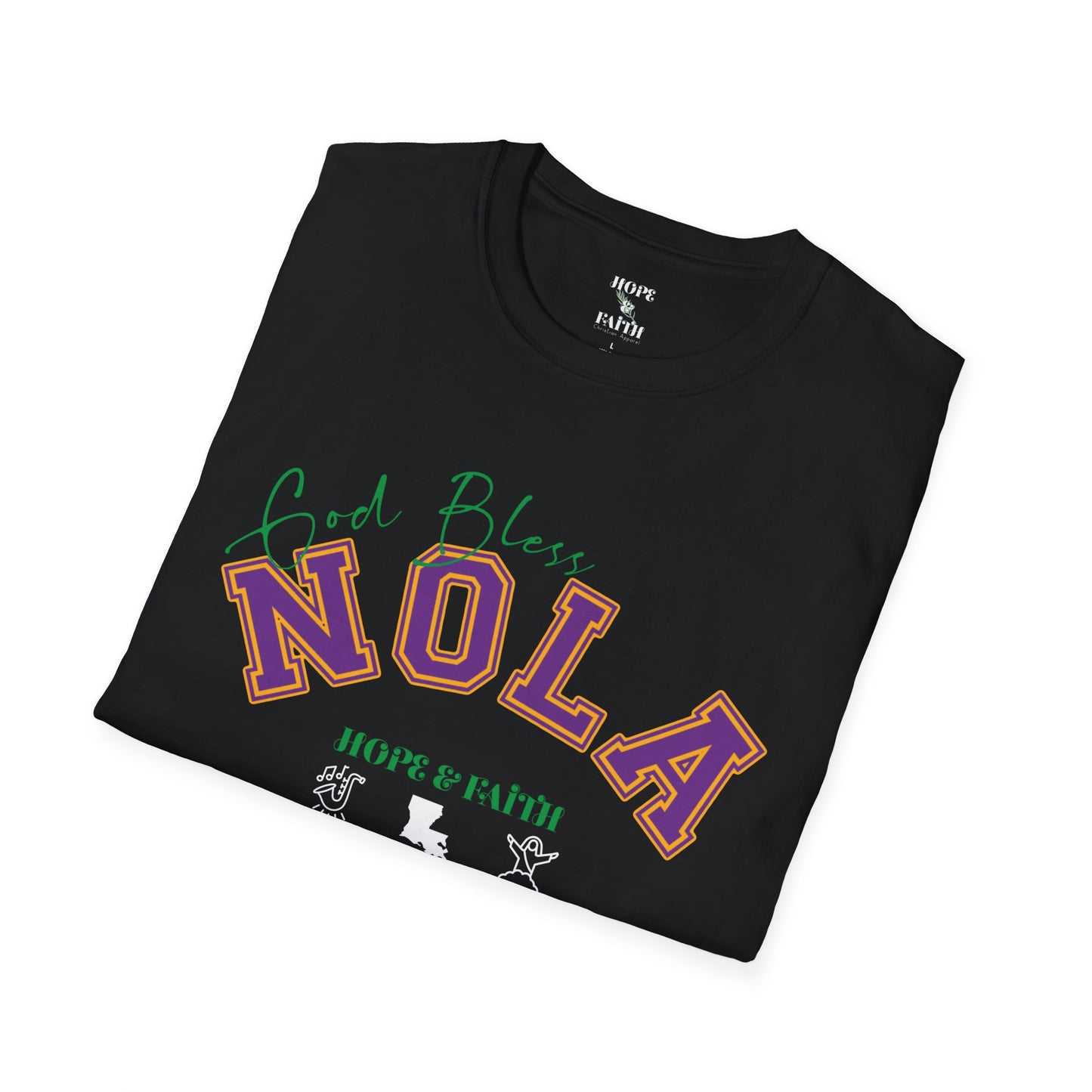 Dios bendiga a NOLA - Camiseta unisex de estilo suave