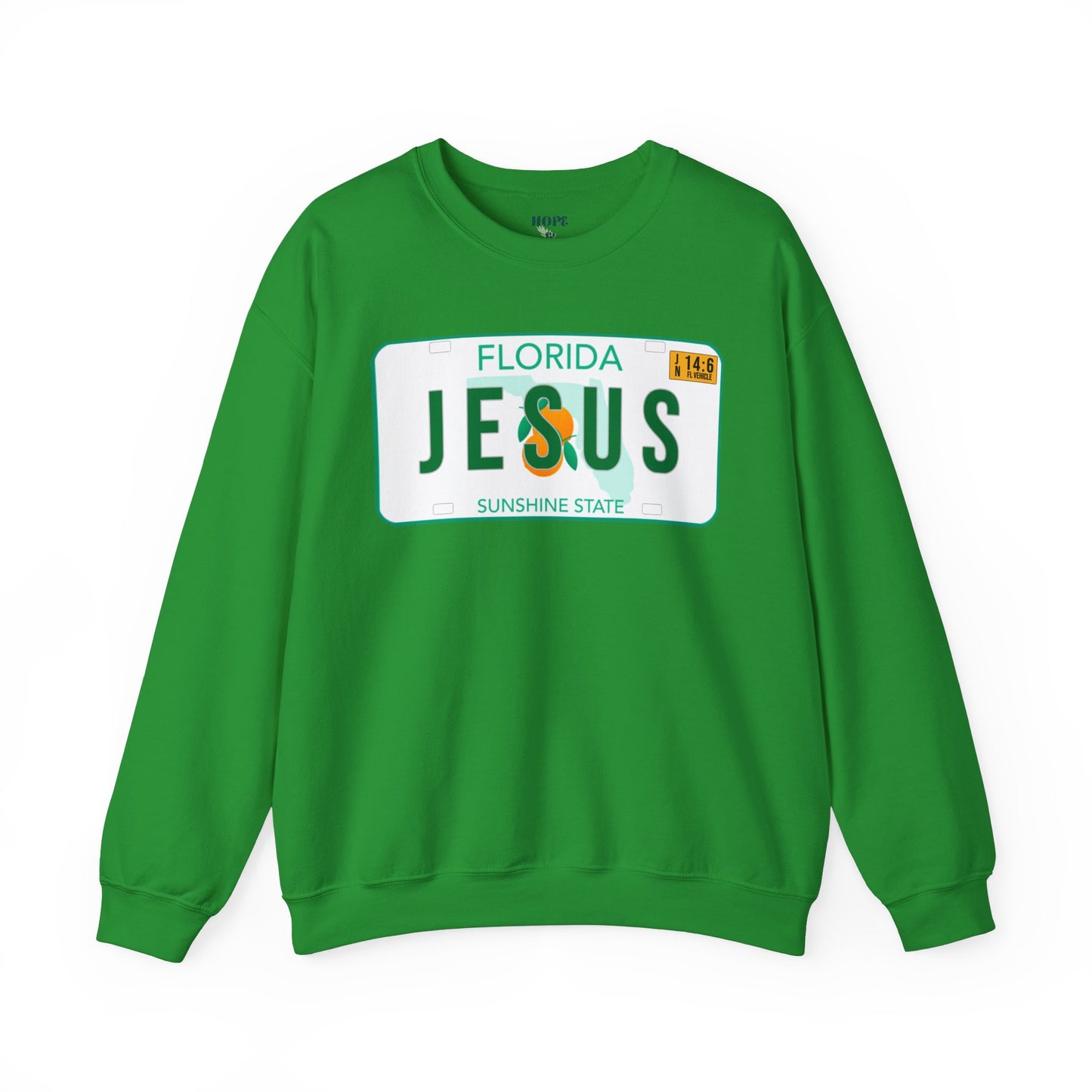 Sudadera unisex de cuello redondo de mezcla pesada Florida Jesus 