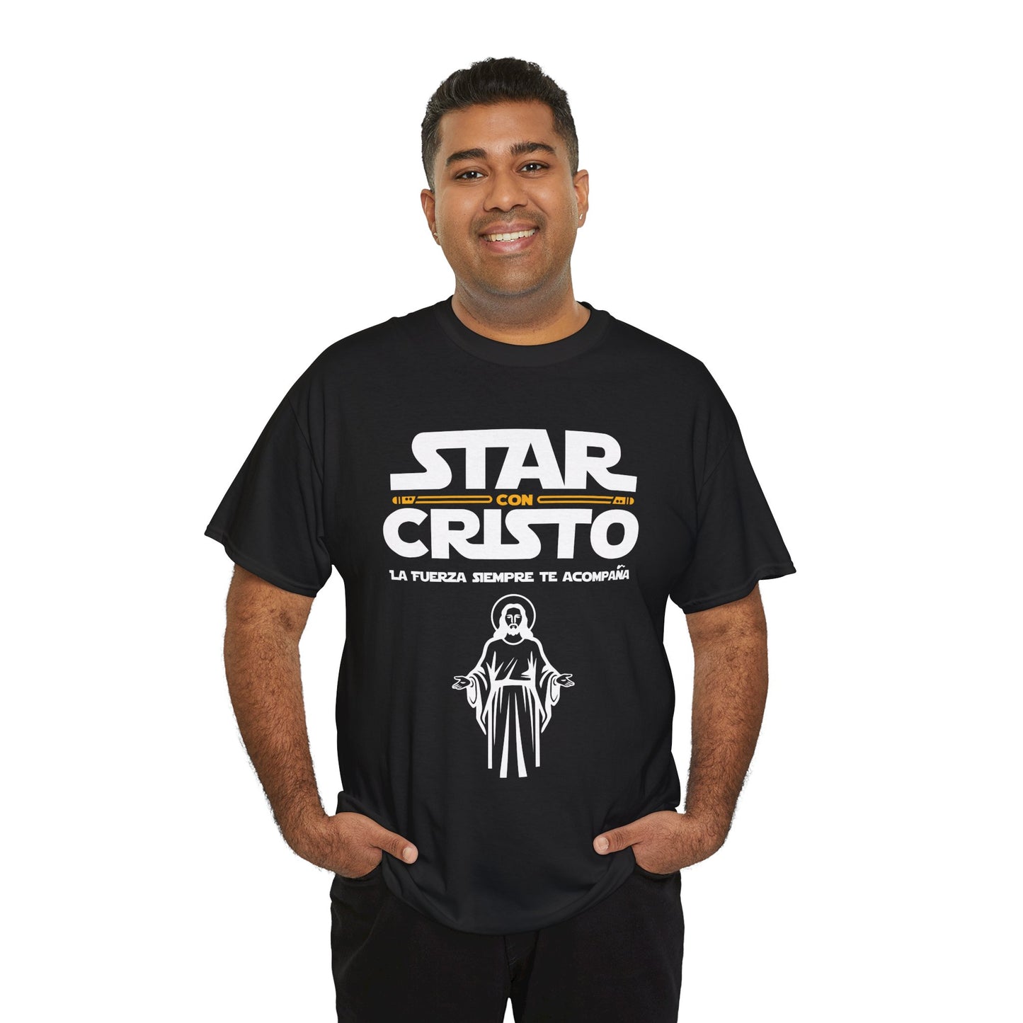 Camiseta unisex de algodón grueso Star con Cristo 