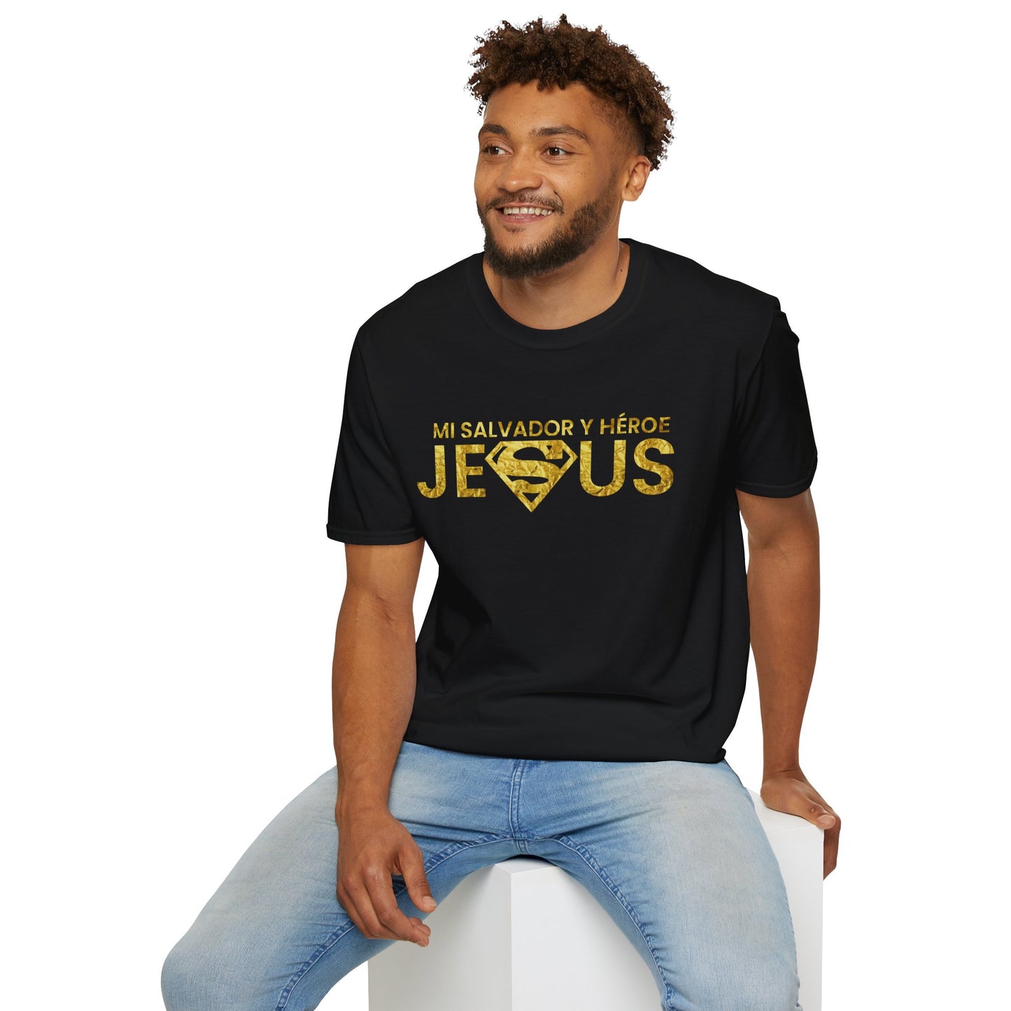 Jesus Salvador y héroe - Unisex Softstyle T-Shirt