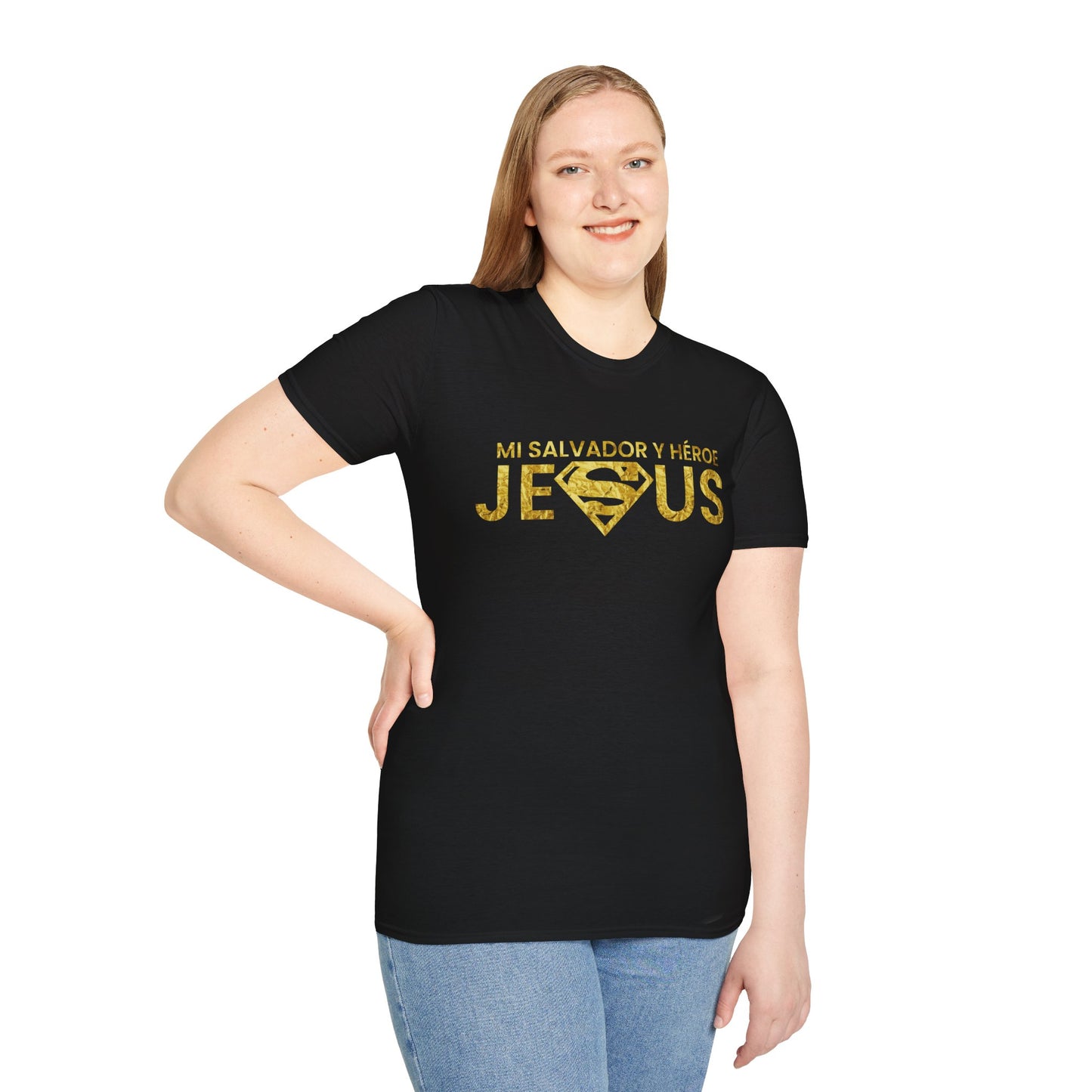 Jesus Salvador y héroe - Unisex Softstyle T-Shirt