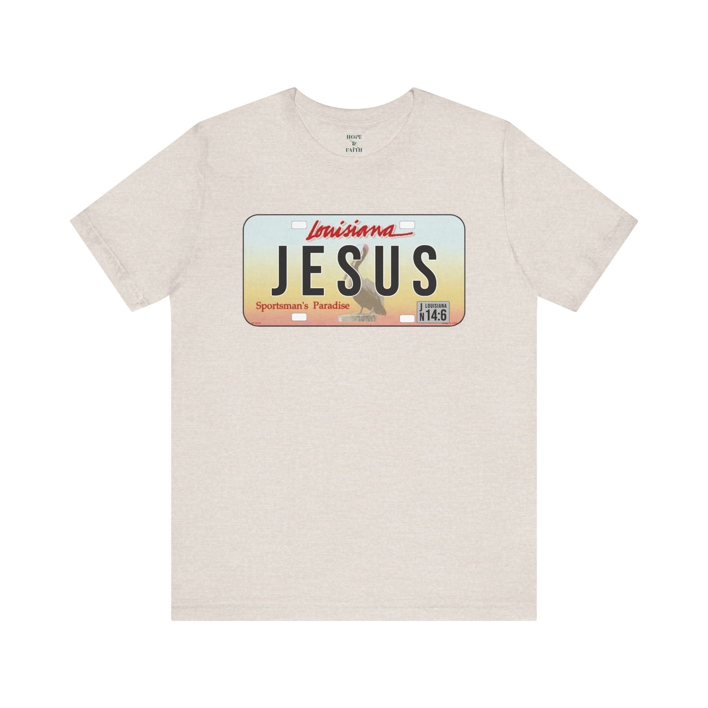 Camiseta unisex de manga corta con el logo de Louisiana Jesus 