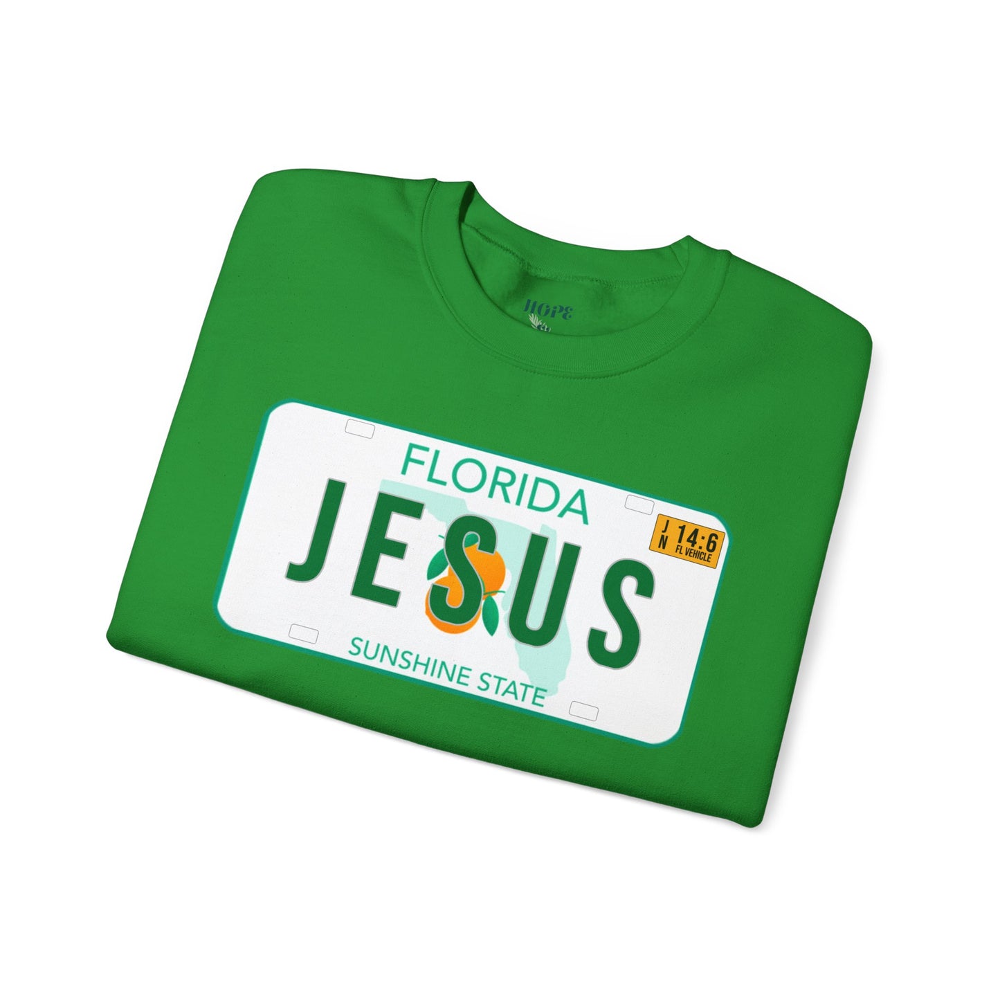 Sudadera unisex de cuello redondo de mezcla pesada Florida Jesus 