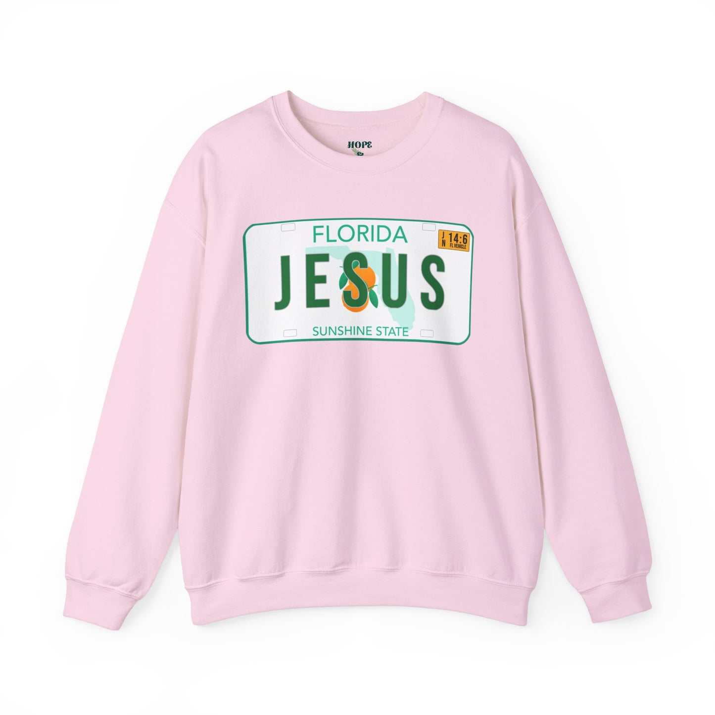 Sudadera unisex de cuello redondo de mezcla pesada Florida Jesus 