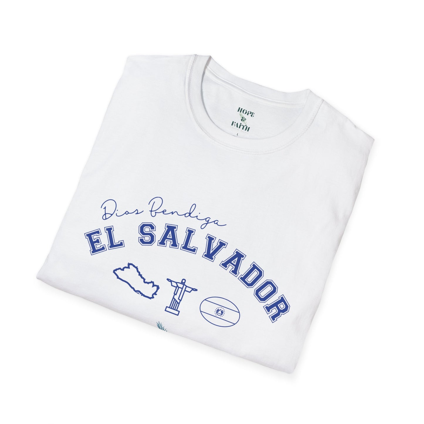 Dios bendiga El Salvador - Graphic Unisex Softstyle T-Shirt - Casual Culture Tee