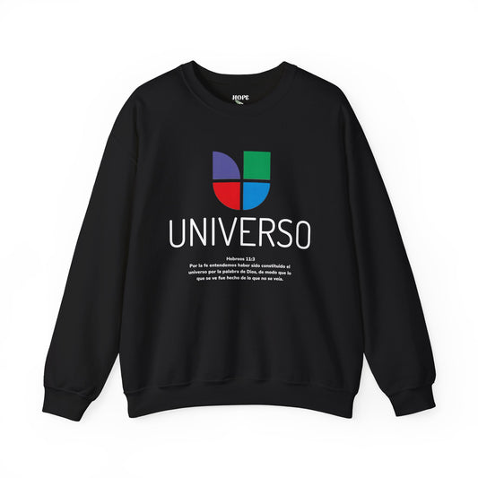 Sudadera unisex de cuello redondo y mezcla pesada de Universo 