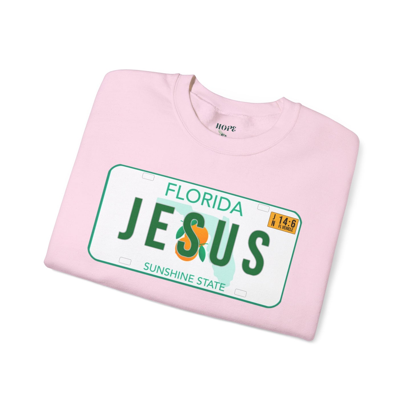 Sudadera unisex de cuello redondo de mezcla pesada Florida Jesus 