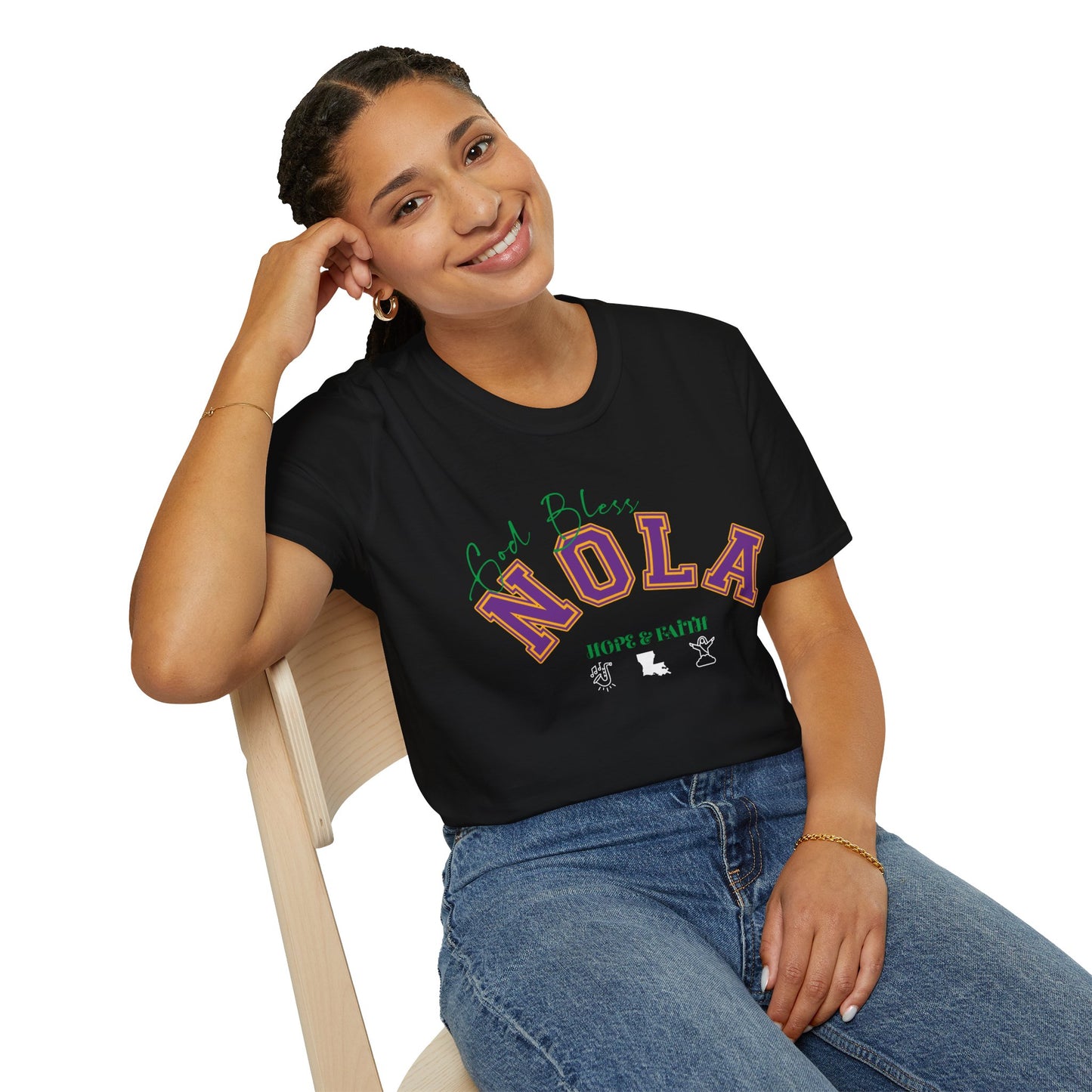 God Bless NOLA - Unisex Softstyle T-Shirt