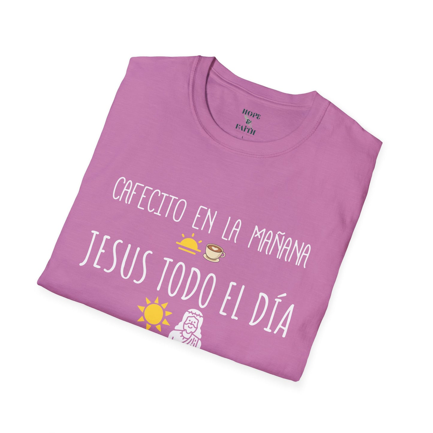 Cafecito y Jesús - Camiseta Softstyle Unisex 