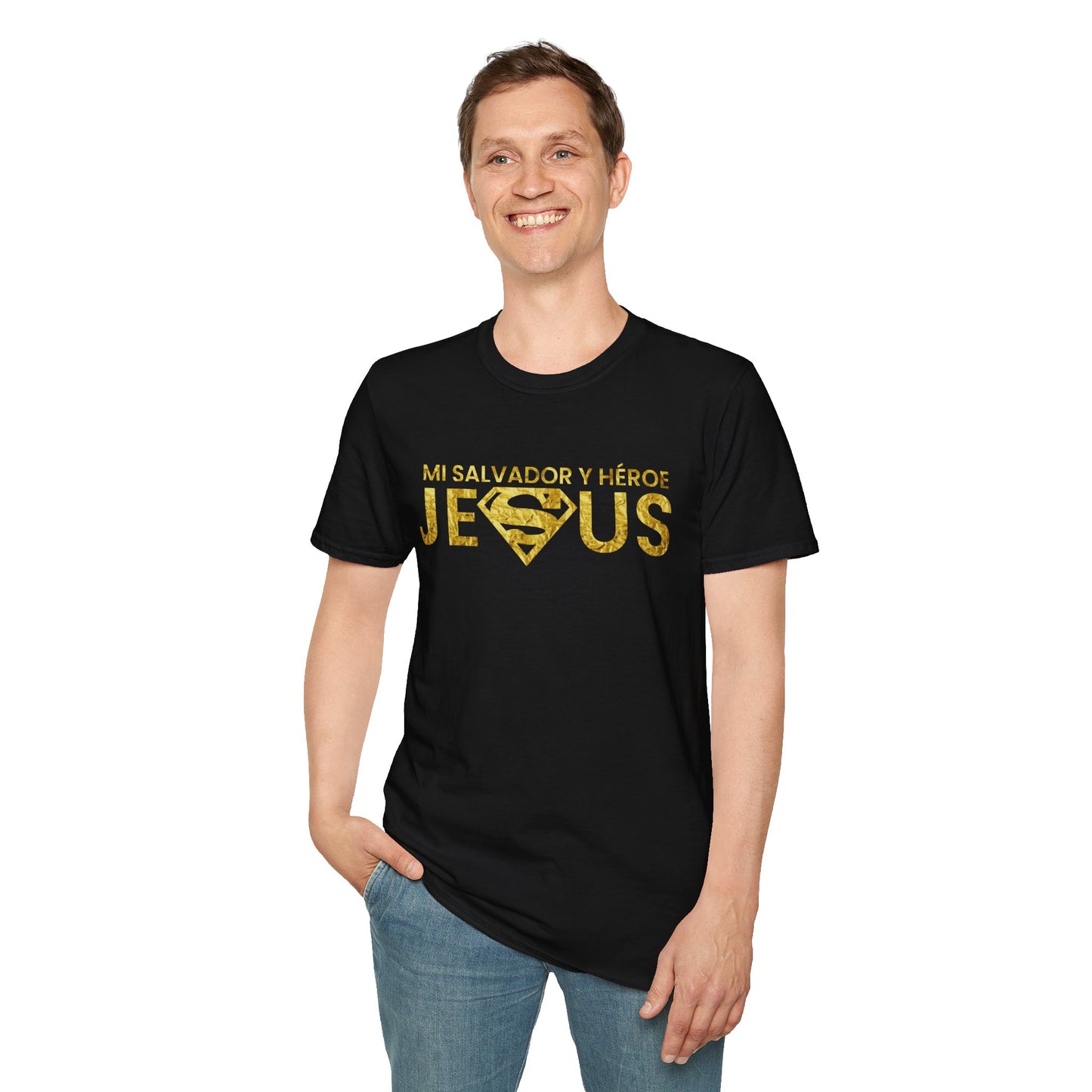 Jesús Salvador y héroe - Camiseta Softstyle unisex 