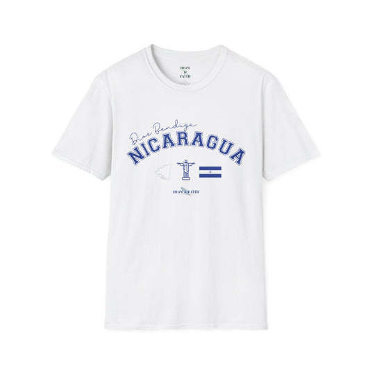 Dios bendiga Nicaragua - Graphic Unisex Softstyle T-Shirt - Casual Travel Tee